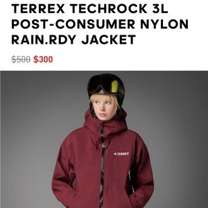 Adidas Terrex Techrock Rain.Dry Ski Jacket, NWT